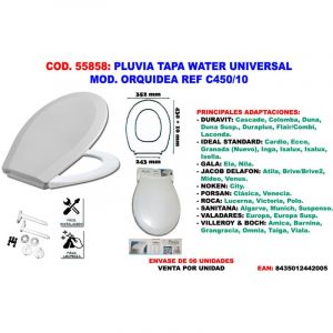 Abattant WC universel Pluvia orchid&eacute;e blanche