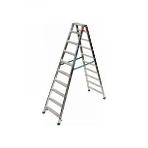 Escabeau double accès 2x11 marches - Hauteur max. de travail 3,49m - D10