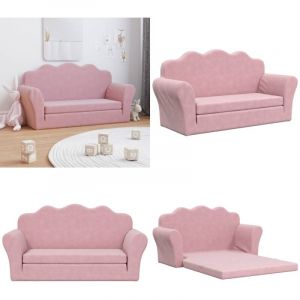 Vidaxl - Canapé-lit pour enfants 2 places rose peluche douce - Canapé Enfant - Canapé Lit Enfant - Mobilier Bébé - Meubles Enfant - Fauteuil Enfant