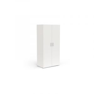 Armoire penderie et lingère 2 portes blanc - HUNDA