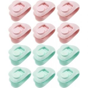 Sollbry - Lot de 12 clips de fixation pour housse de couette en plastique sans épingles pour maintenir les coins en place, fixation pour coussins,