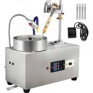 Mophorn Machine à facettes pour pierres précieuses de 6 pouces, polisseuse de bijoux, coupe-roche, meuleuse lapidaire, polisseuse avec pompe à eau,