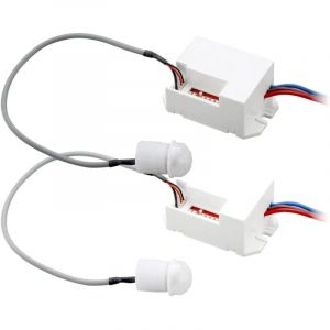 2 Pièces Commutateur de capteur Infrarouge,Détecteur de Mouvement Encastrable Plafond Infrarouge Blanc -Mini détecteur de Mouvement Infrarouge,