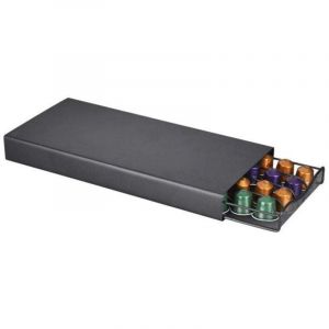 Tiroir &agrave; Capsule de Caf&eacute; - Rangement Support pour Dosette Machine &agrave; Caf&eacute; Nespresso - Distributeur Range-Dosette 40 Capsules - Noir -