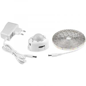 RHG Ruban Led Avec D&eacute;tecteur De Mouvements, Bande Led Flexible Autocollante,&Eacute;tanche IP65 Avec Alimentation 12V Barre Lumineuse Pour Chambres, Salons,