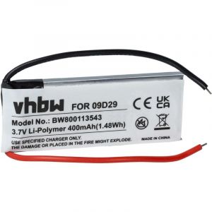 Vhbw - Batterie compatible avec Cardo Q2, Q2 Pro, Scala Rider fm casque audio, &eacute;couteurs sans fil (400mAh, 3,7V, Li-polym&egrave;re)
