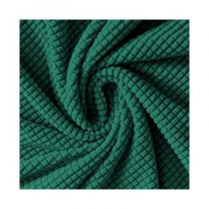 HOUSSE DE CHAISE JACQUARD &Eacute;PAIS VERT BOUTEILLE taille L GRAND DOSSIER HAUT 70cm