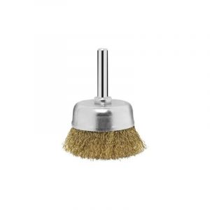 SIT - Brosse en acier laitonné ondulé monté sur tige diamètre 50 mm x 17 mm