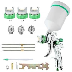 Pistolet à peinture professionnel haute pression Kit de pistolet à air comprimé Alimentation par gravité Pistolet à peinture pneumatique HVLP 600CC