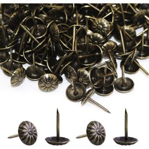 500 Pièces Clous de Tapissier, Robuste 17X11 MM Bronze Clous Tapissier Décoratifs Clou Rétro DIY Clous d'Ameublement pour Meubles Canapés Fauteuils