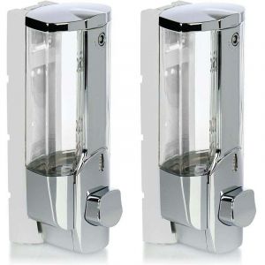 ZVD-Distributeur de Savon 2X pour Montage Mural - Distributeur de Savon Mural, Rechargeable - Distributeur de Savon pour Gel Douche et shampoing