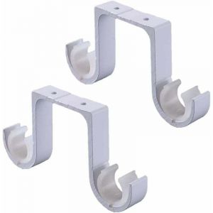 [JAMAIS UTILIS&Eacute;]2 Support de plafond Support blanc Support de tringle &agrave; rideau double Support de tringle &agrave; rideau en aluminium
