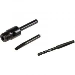 Arbre porte trepan sds-plus 100 mm 1/2 bsp avec chasse cone et foret de centrage