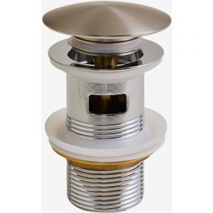 Robinet de vidange d'évier Orveta Click-Clack en acier inoxydable et laiton Sklum Gris brossé