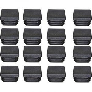 Promotion, Bouchon Plastique 40x40mm Embout Tube Carre Noir Plastique Embout Bouchons D'obturation pour Pieds de Meuble Trampoline 16PCS