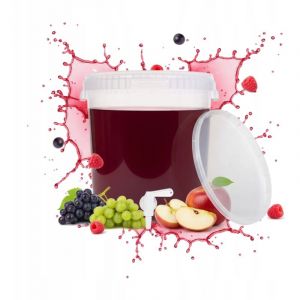 Cuve de fermentation 33L, seau transparent + robinet, pour liqueurs, vins et bi&egrave;res.