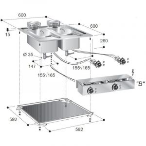 Friteuse Encastrable Drop-In 7,25 kW - 1 ou 2 Cuves 10 L - Combisteel