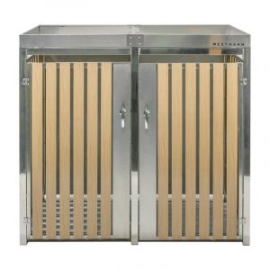 Box pour poubelles en acier inoxydable pour 2 poubelles - Westmann