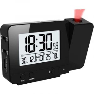 Horloge de projecteur à affichage led avec rétro-éclairage, réveil rotatif, fonctionne à piles, horloge de projecteur à affichage led pour chambre