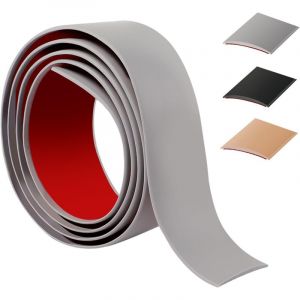 4cmx1m（Grey）Barre De Seuil Adhesive，Flexible Seuil De Porte Adhesif PVC,Barres De Transition De Seuil Pour La Cuisine/Salon,Profil De Transition Pour