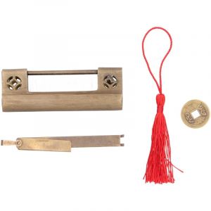 Ensemble de cadenas en cuivre - Style antique vintage - Cadenas Archaize Serrure &agrave; cl&eacute; - avec mat&eacute;riel de cl&eacute; - Simple avec pi&egrave;ce antique + gland