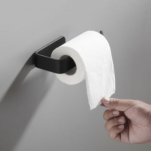 1pc Porte-Papier Toilettes,Support de Papier Mural,Porte-Rouleau de Papier WC en m&eacute;tal,couleur noire