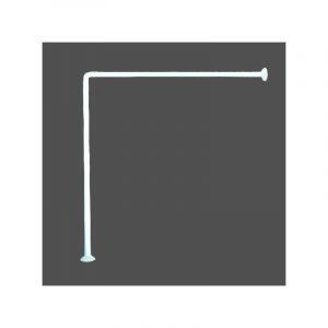 Barre tringle pour rideau de douche d'angle à fixer en Alu 80x80cm Blanc MSV
