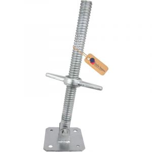 Lot de 8 Pied d&rsquo;&eacute;chafaudage avec tige filet&eacute;e galvanoplastie 38 x 500 mm &ndash; plaque de pied r&eacute;glable robuste &ndash; GeZu Impex