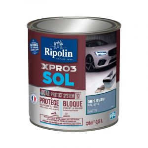 Ripolin - Peinture pour Sol Intérieur et Extérieur - Satin - 0,5L - gris bleu ral 5014