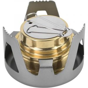 Cuisini&egrave;re &agrave; Alcool, Cuisini&egrave;re &agrave; Essence avec Mini Br&ucirc;leur &agrave; Cuisson et Support, Sac pour Camping, Randonn&eacute;e(Gris)