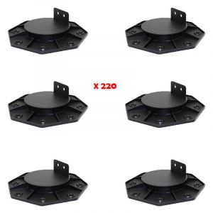 Mccover - Carton de 220 plots r&eacute;glables 18 &agrave; 30 mm pour terrasse bois et composite - Coloris - Noir, Lot - 220 plots