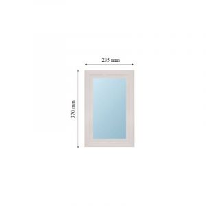4M - Hublot Rectangulaire 370x235 Noir vitrage sablé à clipser