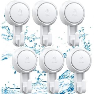 Ahlsen - Lot 6 Crochet Ventouse Mural Puissante 5KG, Crochet Vacuum Plastique Porte Serviette Peignoir Couronne Manteau Torchon &agrave; Ventouse