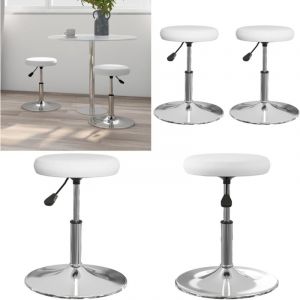 Vidaxl - Chaises à manger lot de 2 blanc similicuir - Chaise De Salle à Manger - Chaise Pivotante - Chaise Blanche - Chaise Cuir Synthétique - Meuble