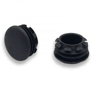 Ajile - Bouchon embout rond plat de finition NOIR pour tube de diam. 22 mm