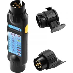 Ahlsen Testeur Remorque 7 Broches, Feux de Remorque 7 Broches Testeur de Remorque de Prise Diagnostic, Testeur pour Connecteurs Remorques et V&eacute;hicule