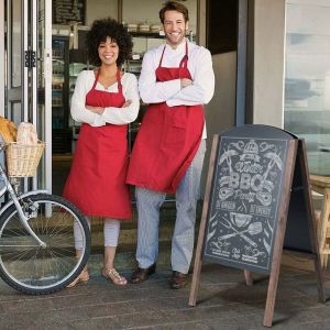 COSTWAY Ardoise Cadre en Bois Tableau &agrave; craie chevalet planche de trottoir tableau de menu, panneau publicitaire pour Restaurant,mariage etc