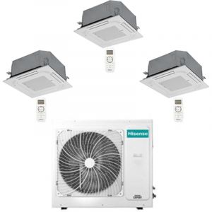 Climatiseur cassette Hisense 4 voies R32 Trial Split Inverter 9000 + 9000 + 12000 BTU avec U.E. 3AMW62U4RJC NOUVEAU Classe A++/A+