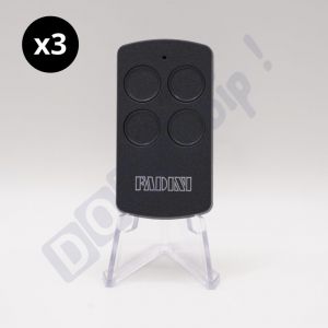Lot de 3 T&eacute;l&eacute;commandes FADINI DIVO 71 Gris Skyline - Fr&eacute;quence 433.92 MHz - 4 Canaux - Rolling Code - R&eacute;f&eacute;rence : 7113SL - Compatible Portails et