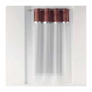 Rideau Voilage &agrave; &OElig;illets 'Blushy' 140x240cm Bordeaux