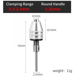 1 mandrin de perceuse, visseuse sans cl&eacute;, visseuse &agrave; percussion, adaptateur pour micromoteur &eacute;lectrique, mini-mandrin, adaptateur pour embouts &agrave;