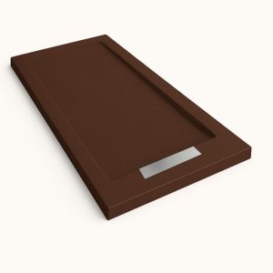 Receveur de douche Steen avec cadre couleur Marron chocolat RAL 8017 90x140cm grille Acier