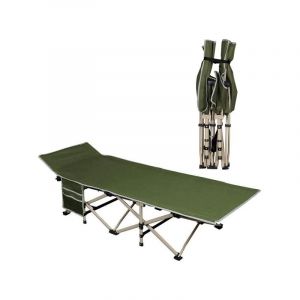 Yaheetech - Lit de Camping Pliant avec Sac de Transport 150 kg Lit de Camp Extérieur Portable pour Voyage Randonnée 186×66×52 cm Vert militaire