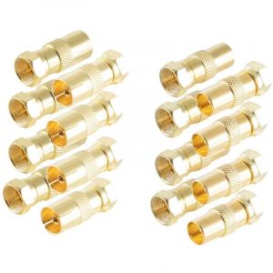 Shiverpeaks - BS15-301214 Set d'adaptateur F-coaxial dor&eacute; Connexions: Fiche m&acirc;le f, Prise coaxiale iec, Fiche coaxiale ie