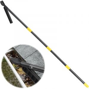 Outil de nettoyage de goutti&egrave;re avec manche extensible de 235 cm, outil de nettoyage de goutti&egrave;re de pluie, cuill&egrave;re de nettoyage de feuilles de