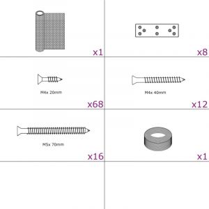 Extension de poulailler 268x100x190 cm m&eacute;tal CFW42069