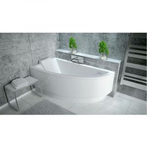 Baignoire d'angle oriega 150 cm gauche avec tablier - Blanc