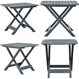 Vidaxl - Table pliable de jardin Vert 79x72x70 cm Plastique - Table De Jardin - Table Pliante - Mobilier De Jardin - Table Bistrot - Table Extérieure