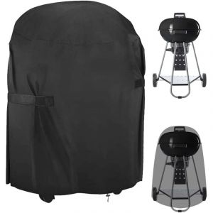 B&acirc;che de Protection Barbecue, B&acirc;che Barbecue Ronde, Protection Barbecue Exterieur, Housse de Barbecue Convient la Plupart des Grill, 77 x 90 cm, Noir