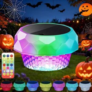 Lumiere Piscine RGB LED Lampe Piscine Solaire, Lumiere Piscine Hors Sol avec T&eacute;l&eacute;commande, IP68 &Eacute;tanche Lampe Flottante pour Jardin Baignoire Spa